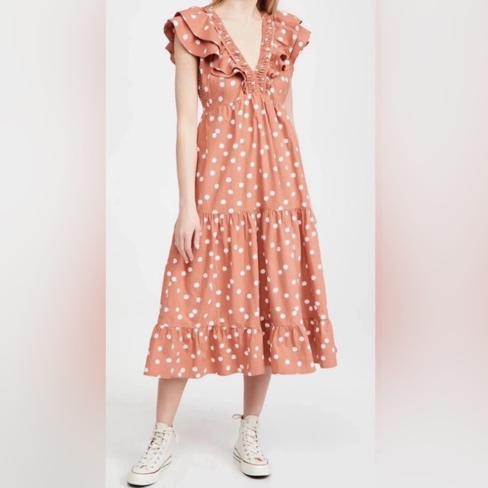 Roller Rabbit Terracotta Polka Dot Maxi Dress